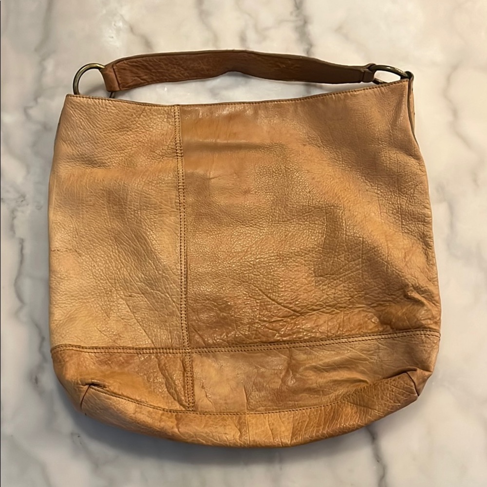 Tan Leather Hobo Bag